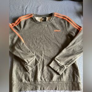 Youth Girls ADIDAS Sweatshirt Sz Large Gray/Orange.  #13